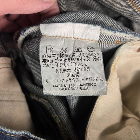 VTG Levis 501 Jeans Mens Blue Valencia 555 Selvedge Made in USA 90s Fits 28x28 - Picture 3 of 16